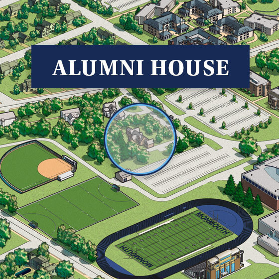 Alumni House Location on Campus Map