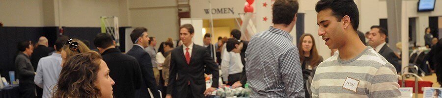 Photo: students participating in a job fair