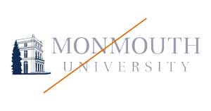 The Monmouth Univeristy Brand mark with the wrong colors