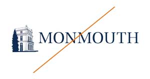 The Monmouth Univeristy Brand mark missing the word university