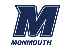 A stylized M colored blue with the word Monmouth under it