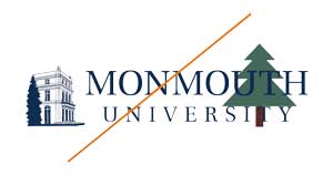 The Monmouth Univeristy Brand mark with a tree in the background