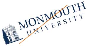 The Monmouth Univeristy Brand mark rotated counterclockwise 20 degrees