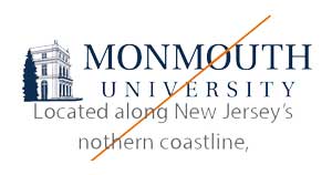 The Monmouth Univeristy Brand mark with text to close to it