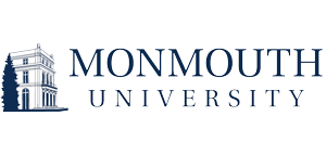 The words Monmouth University are to the right of a stylized drawing of a building