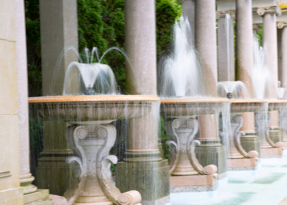 Fountains surrouned by columns 