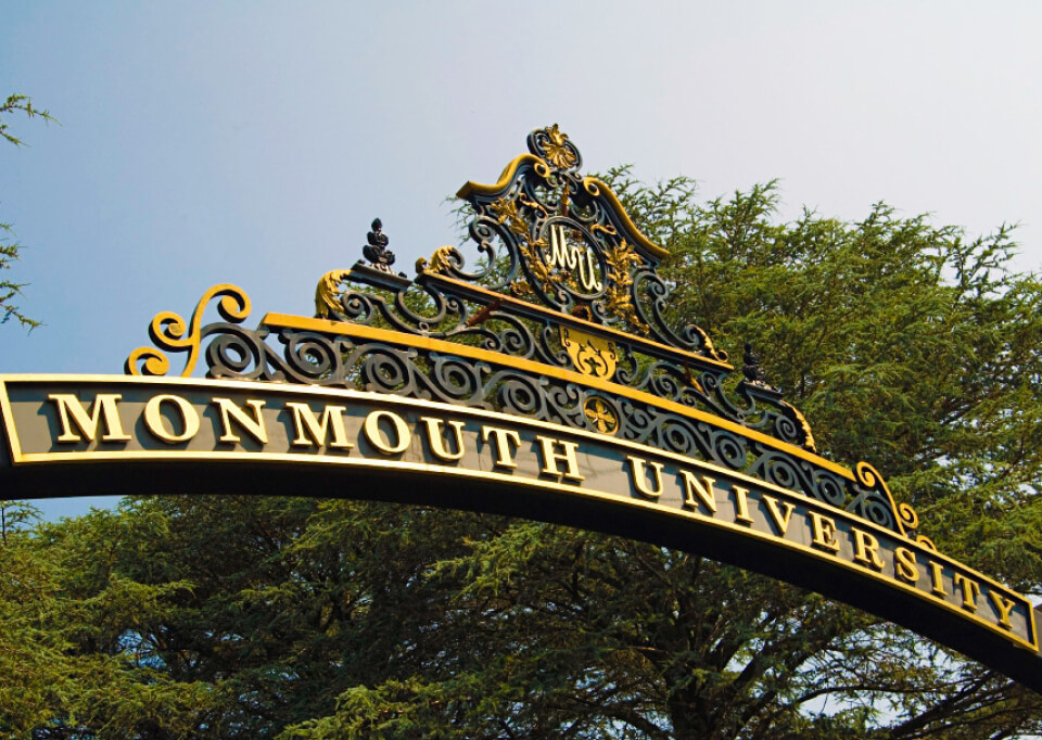 Monmouth University is written on a large archway