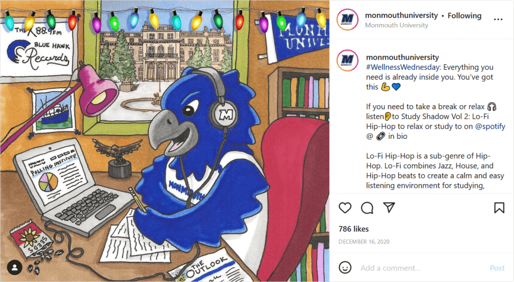 An Instagram post about wellness wednesday