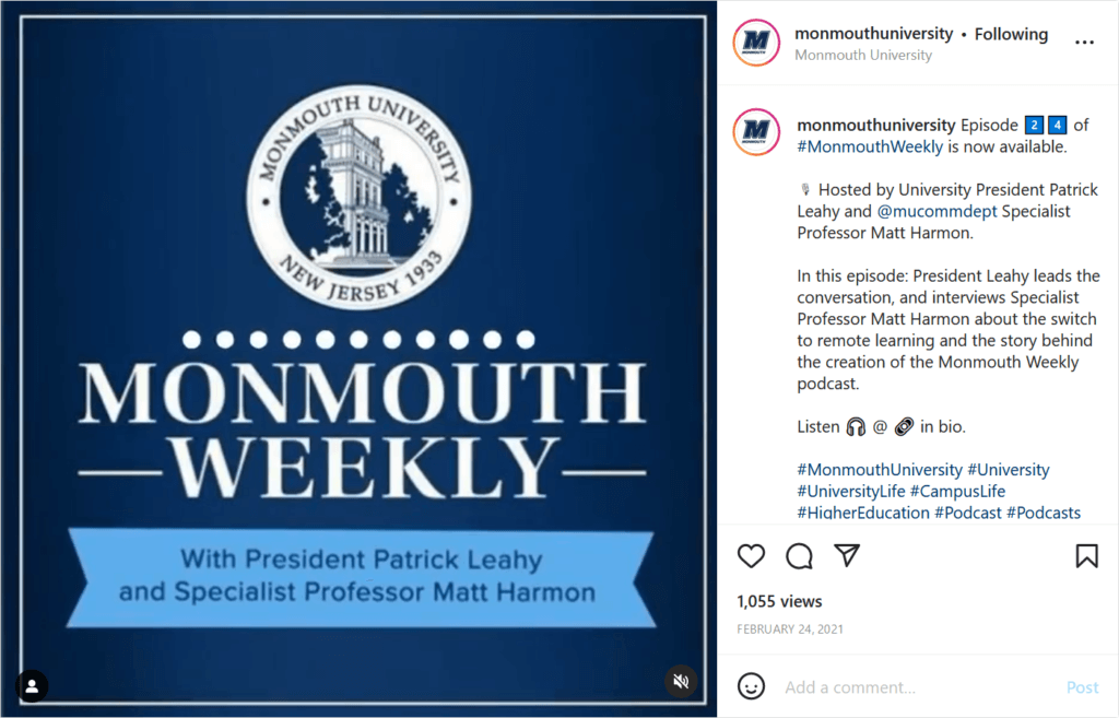 An Instagram post about Monmouth Weekly