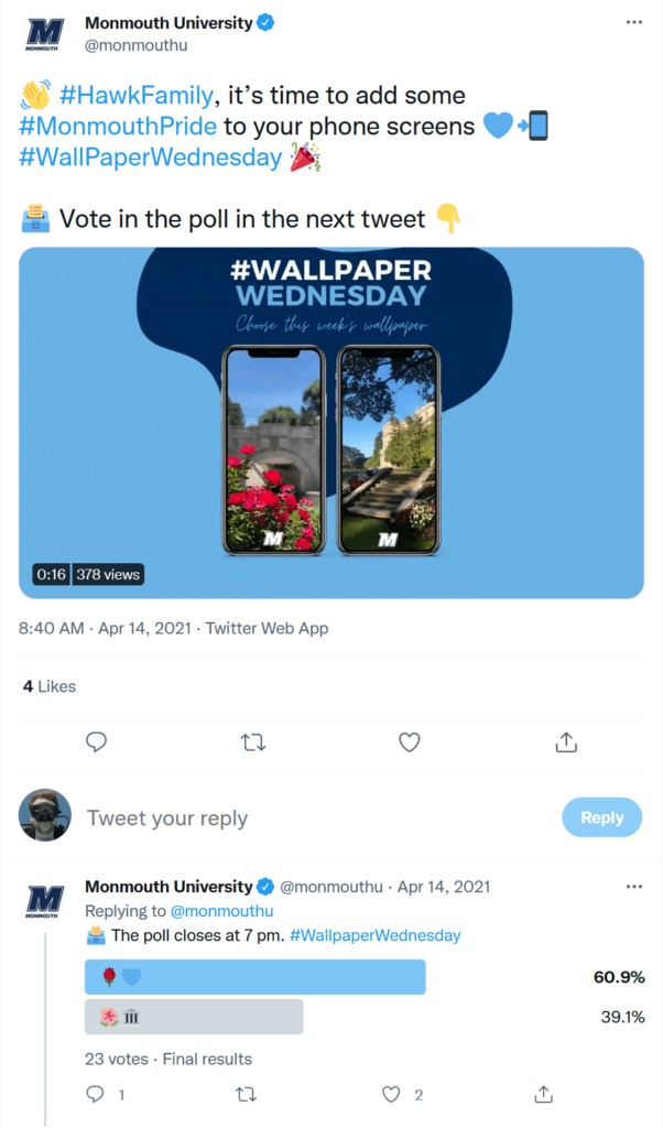A Twitter post about Wall Paper Wednesday
