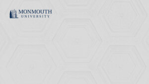 grey hexagonal pattern with the monmouth logo at the top left
