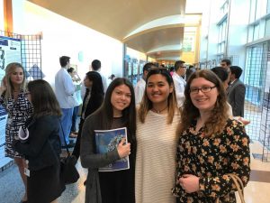 Samantha Cavalli (MA/Stat), Alexandria Halloran (MA/Stat) and Peri Trembley (HS/Stat Minor) attended the  Jersey Shore University Med Center’s 2018 Research Day