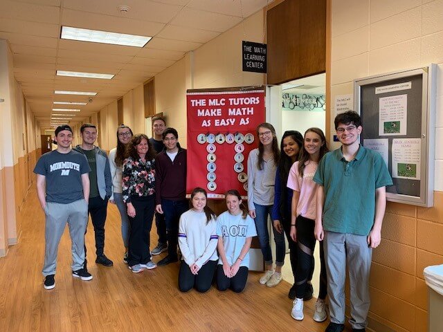 Photo shows all student workers of the Math Department as Monmouth celebrated Student Employment Week 2019