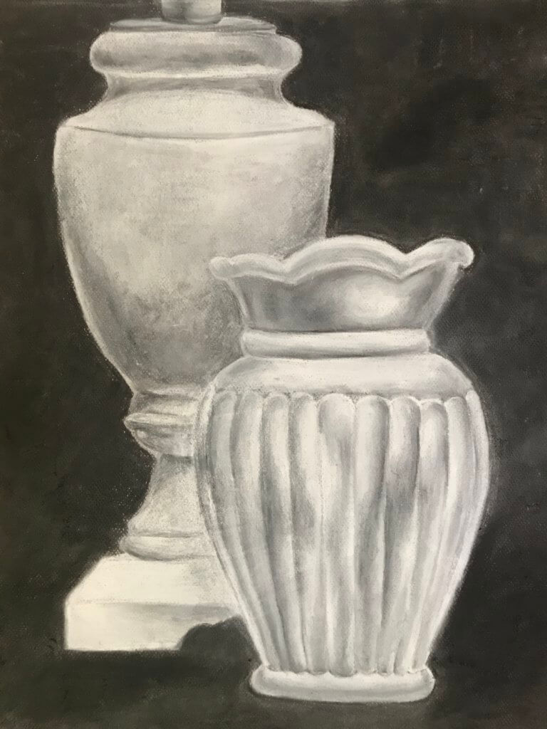 Still Life of Vases, Acrylic Paint on Canvas,by Denice Michalchuk