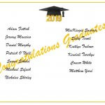 Photo shows listing of 2019 English Graduates