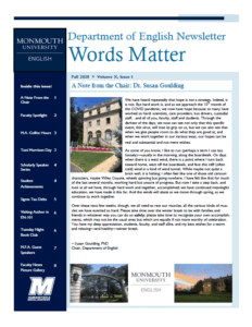 Photo image of cover for Words Matter Fall 2020 issue: Click or tap to read and download issue 