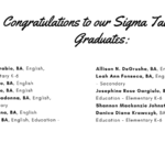 Congratulations to our Sigma Tau Delta Graduate List part 2