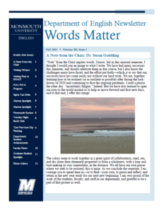 Words Matter, EN Department Newsletter, Fall 2021 - click or tap image to view and download issue