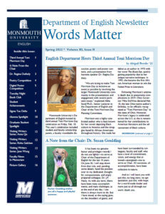 Cover of Word Matter Newsletter Spring 2022 Issue - click or tap to view and download issue
