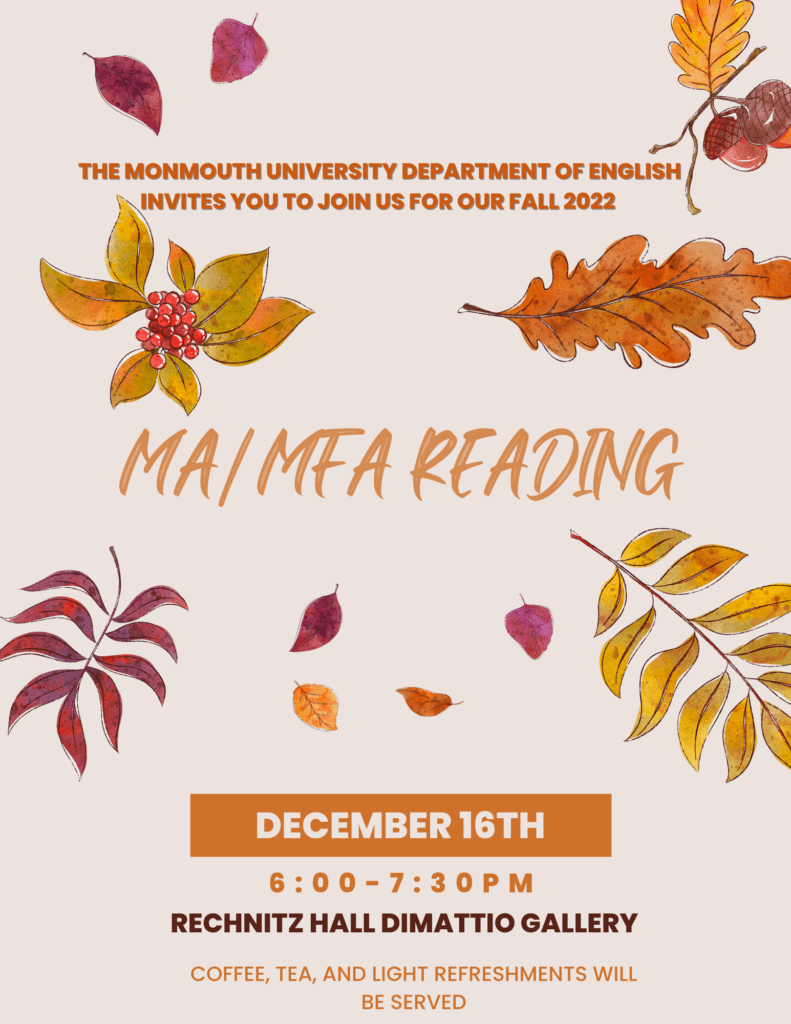 English MA/MFA Student Reading, December 16, 2022.
