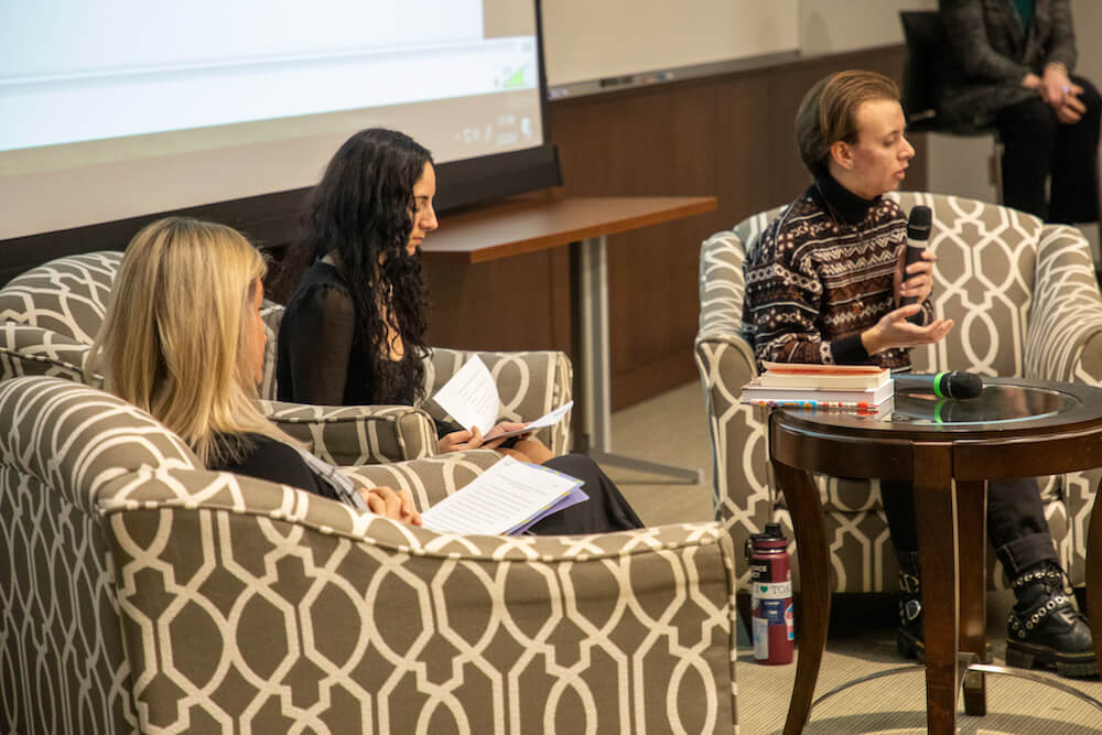 Student Panel
participants Kaitlin McGuire, Gabriella Petrillo and Lincoln Pereira.