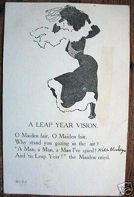 Photo Image of 1908 Leap Year Postcard - A Leap Year Vision