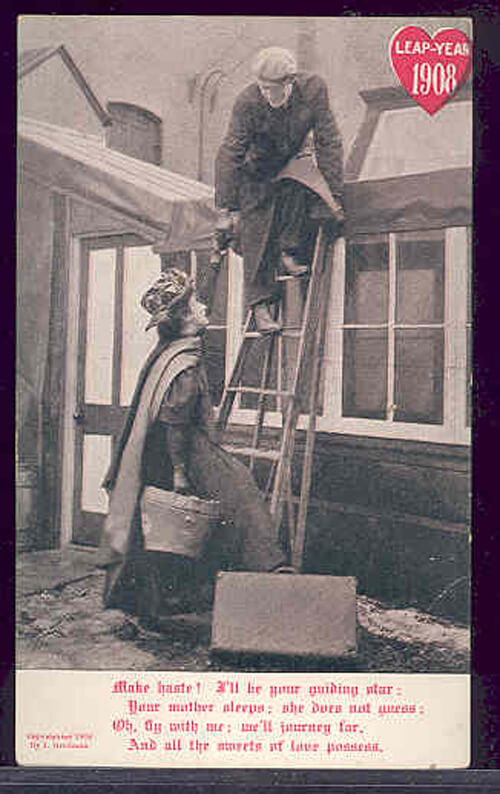 Photo Image of 1908 Leap Year Postcard - Make Haste