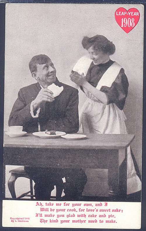 Photo Image of 1908 Leap Year Postcard - Promise to Cook