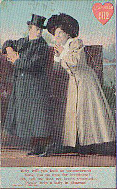 Photo Image of 1912 Leap Year Postcard - Big hat