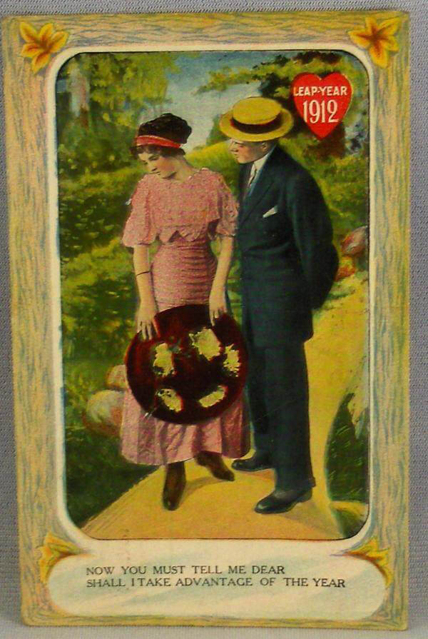 Photo Image of 1912 Leap Year Postcard - Now You Must Tell Me