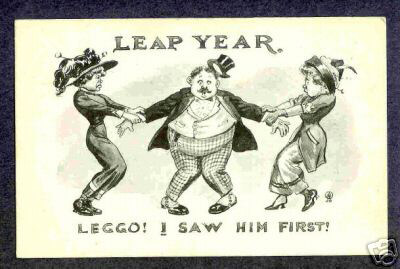 Photo Image of 1912 Leap Year Postcard - Leggo!
