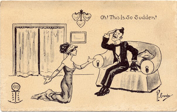 Photo Image of 1912 Leap Year Postcard - This is so sudden!