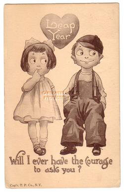 Photo Image of 1912 Leap Year Postcard - Courage to ask you