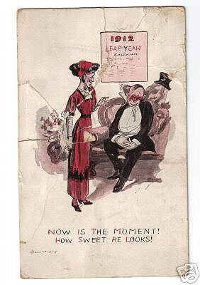 Photo Image of 1912 Leap Year Postcard - Now is the moment