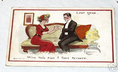 Photo Image of 1912 Leap Year Postcard - With this ring