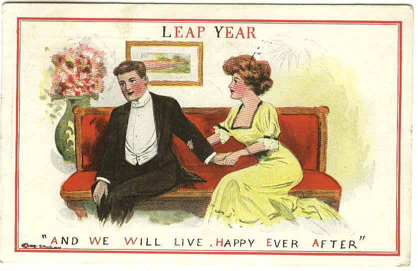 Photo Image of 1912 Leap Year Postcard - Happily Ever After