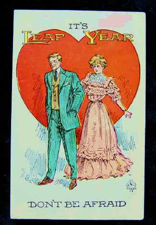 Photo Image of 1908 Leap Year Postcard - Don't be afraid