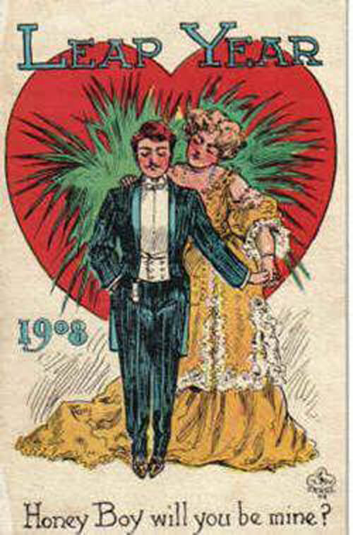 Photo Image of 1908 Leap Year Postcard - Honey Boy