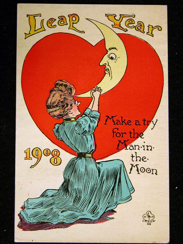 Photo Image of 1908 Leap Year Postcard - Man in the Moon