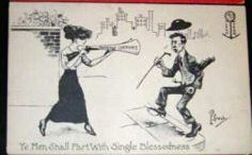 Photo Image of Leap Year Postcard - Women with Shotgun