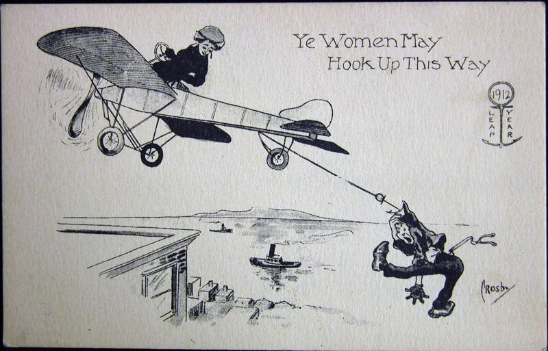 Photo Image of Leap Year Postcard - Women may hook up this way
