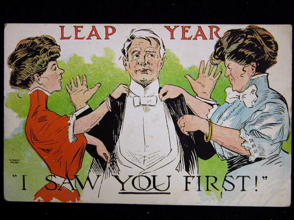 Photo Image of 1908 Leap Year Postcard - I saw you first