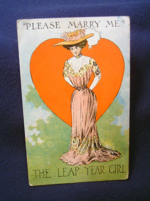 Photo Image of 1908 Leap Year Postcard - Please marry me