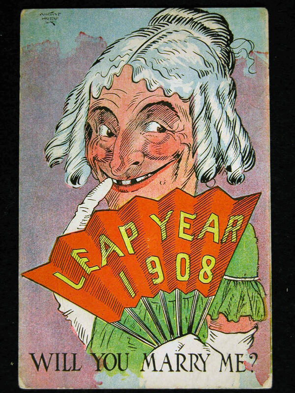 Photo Image of 1908 Leap Year Postcard - Will you marry me?