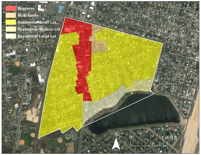 A map of lake Como with zoning areas