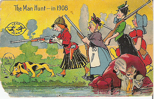 Photo Image of 1908 Leap Year Postcard - The Man Hunt
