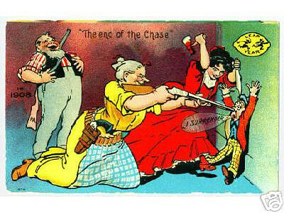 Photo Image of 1908 Leap Year Postcard - End of the Chase