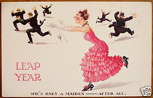 Photo Image of Leap Year Postcard - She's only a maiden -- after all