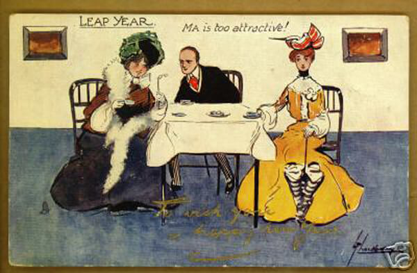 Photo Image of 1908 Leap Year Postcard - Ma is too attractive