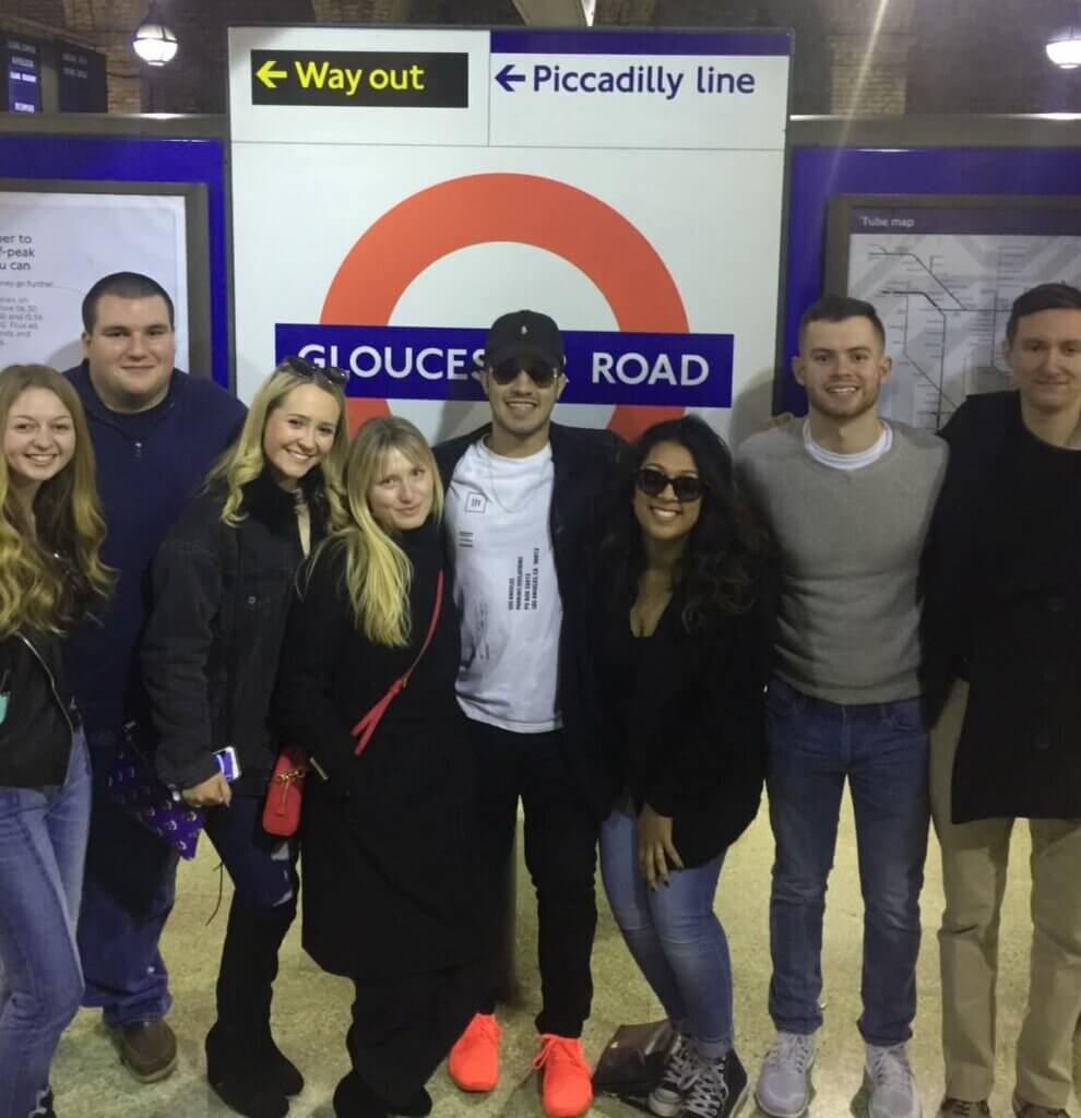 Group of people standing in London underground station
